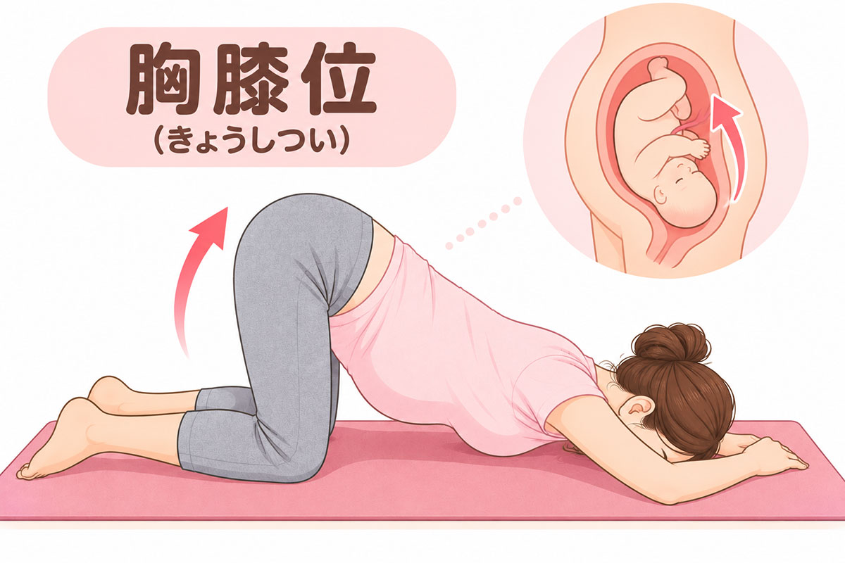 逆子体操・胸膝位（きょうしつい）
